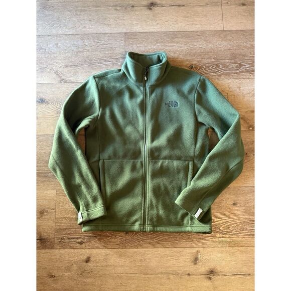 The North Face Mens Green Full Zip Fleece Mock Neck Sweatshirt Size Small - Picture 1 of 3